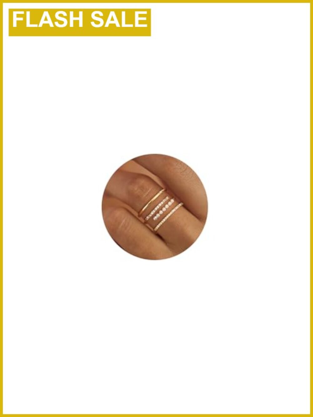 14K Gold Plated Stackable Rings Set Pearl CZ 3pc